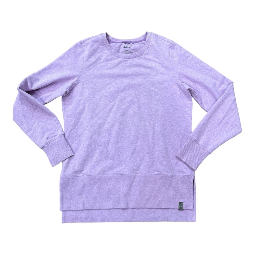 L.L.Bean Bean’s Cozy Split Hem Sweatshirt Small Light Purple UPF 50+ Fleece
